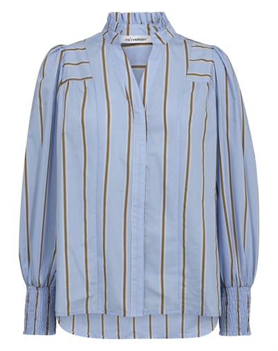 Co'Couture - Amora CC Stripe V-Neck Skjorte - Pale Blue